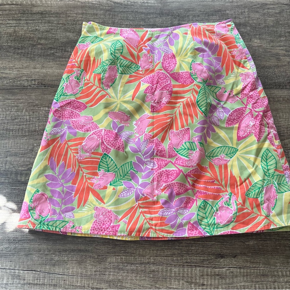 VINTAGE LILLY PULITZER Women’s Frog Print Skirt Size 10 - Picture 13 of 13